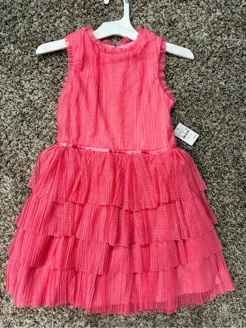 Zenzi Hot Pink Tiered Tulle Dress